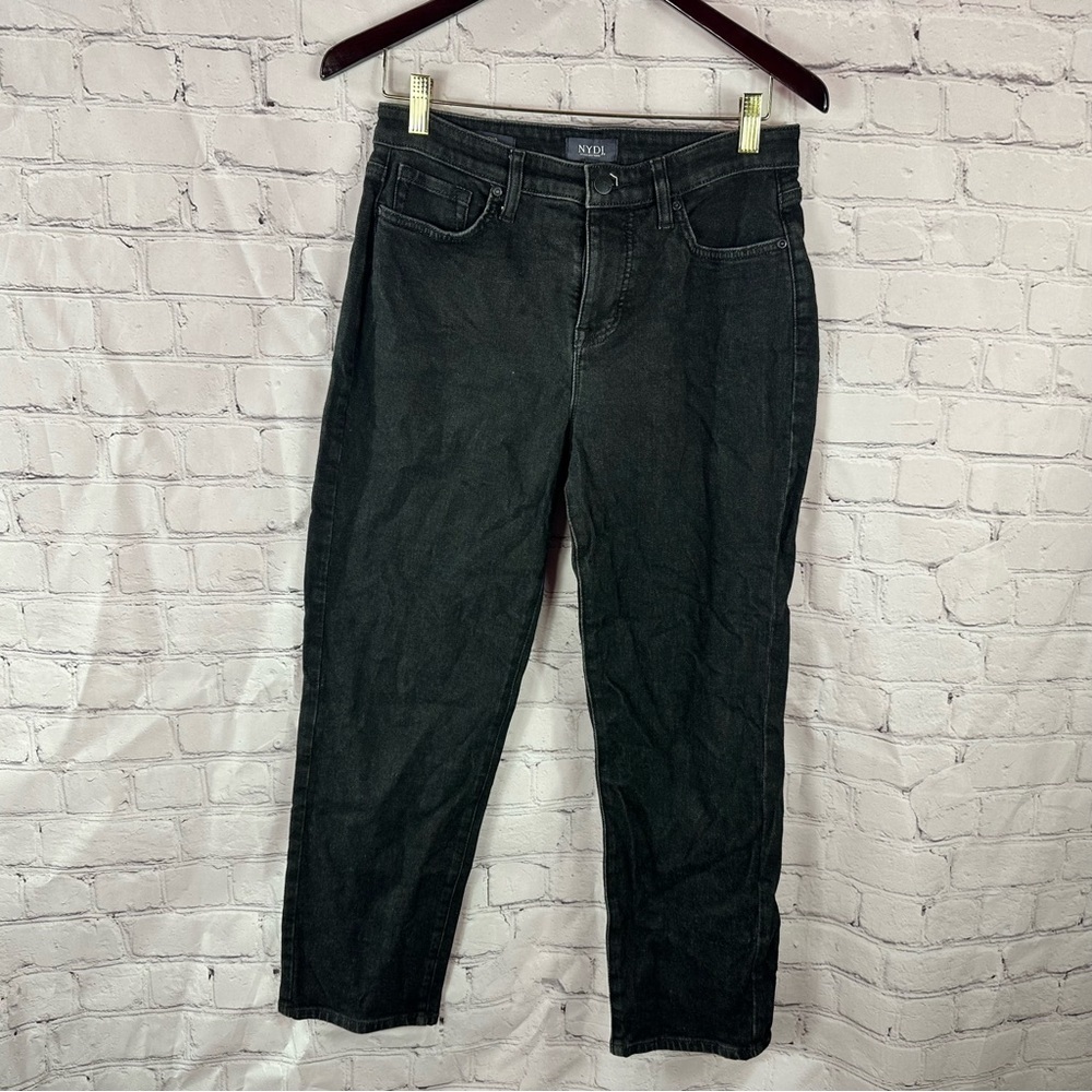 NYDJ Charcoal washed black Boyfriend Jeans womens 2 lift tuck casual  stretch